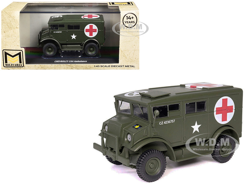 Chevrolet C8A Ambulance Olive Drab United States Army 1/43 Diecast Model Militaria Die Cast 24209-44