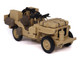 British SAS 1 4 Ton Willys Jeep with Vickers K Machine Gun Desert Sand British Royal Army 1/43 Diecast Model Militaria Die Cast 24212-42