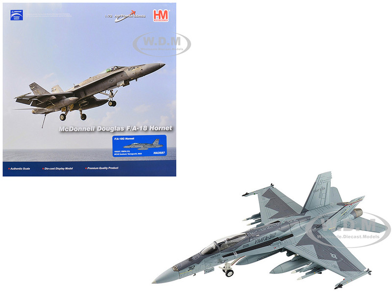 McDonnell Douglas F A 18C Hornet Aircraft VMFA 312 MCAS Iwakuni Yamaguchi Japan 2022 United States Marines Air Power Series 1/72 Diecast Model Hobby Master HA3587