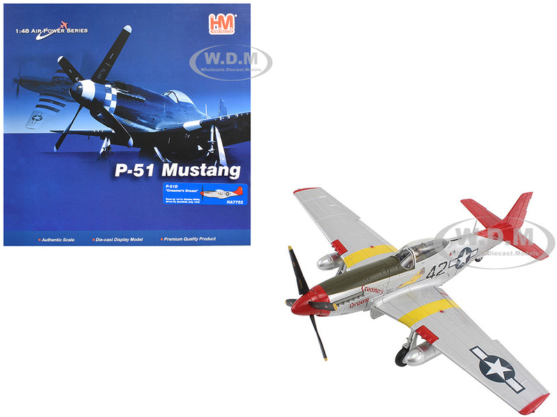 North American P 51D Mustang Fighter Aircraft Creamer s Dream 1st Lt Charles White 301st FS Italy 1945 United States Army Air Force Air Power Series 1/48 Diecast Model Hobby Master HA7752