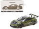 2024 Porsche 911 GT3 RS Nato Olive with Carbon Top and Hood Stripes Limited Edition to 400 pieces Worldwide 1/18 Diecast Model Car Minichamps MC110062027