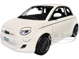 2023 Fiat 500e White 1/24 Diecast Model Car Bburago 21110W
