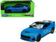 2024 Ford Mustang GT 5 0 Blue with Black Top NEX Models Series 1/25 Diecast Model Car Welly 24123W-BL
