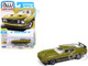 1973 Ford Mustang Mach 1 Bright Green Gold Metallic with Black Stripes Vintage Muscle Series 1/64 Diecast Model Car Auto World 64482-AWSP173A