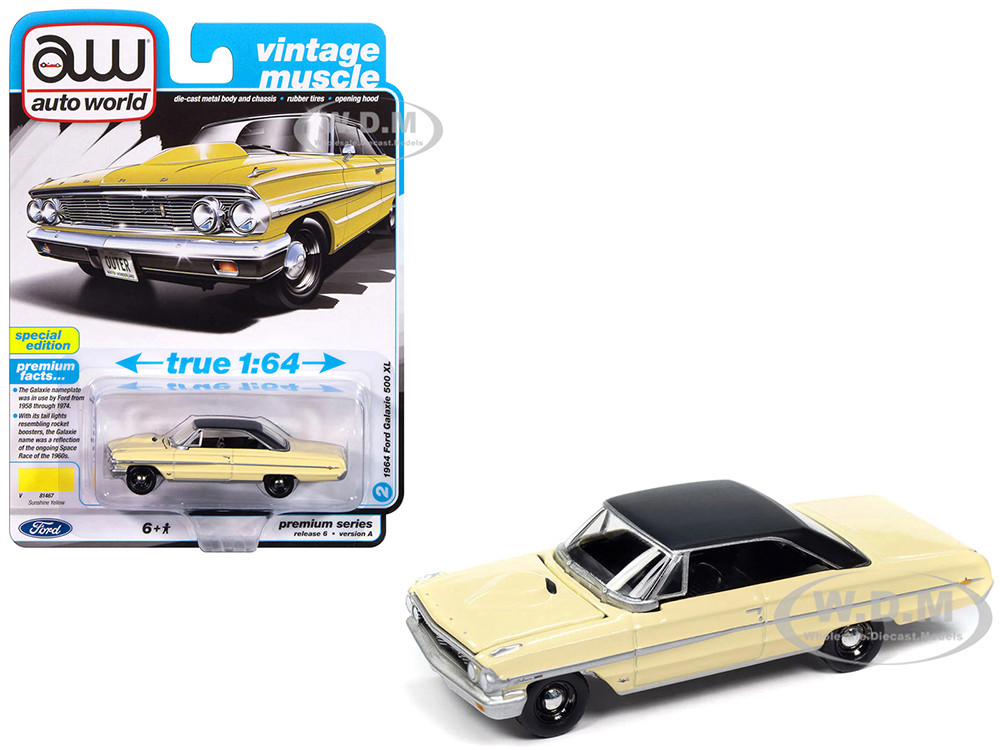 1964 Ford Galaxie 500 XL Sunshine Yellow with Black Top