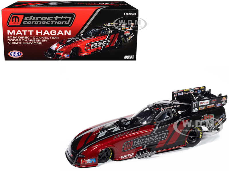 Dodge Charger SRT NHRA Funny Car Matt Hagan MOPAR Direct Connection 2024 Limited Edition 1/24 Diecast Model Auto World AWN037