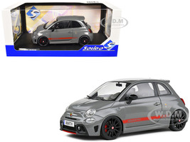 2022 Fiat 695 Abarth XSR Yamaha Record Gray with Red Stripes 1/18 Diecast Model Car Solido S1811302