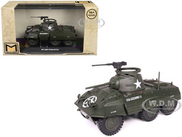 M8 Light Armored Car Olive Drab United States Army 1/43 Diecast Model Militaria Die Cast 24216-43