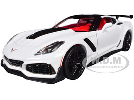 2019 Chevrolet Corvette ZR1 White and Black with Red Interior Timeless Legends Series 1/24 Diecast Model Car Motormax 79356TL-WR