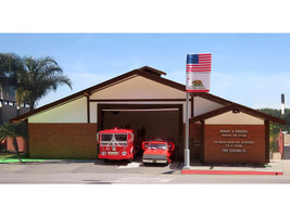 Fire Station 51 LACoFD Los Angeles County Fire Department Diorama EZ Assembly Kit Emergency 1972 1977 TV Series 1/87 (HO) Model Iconic Replicas 87-0587STN