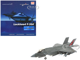 Lockheed Martin F 35A Lightning II Aircraft Red Tail 187th Fighter Wing Alabama Air National Guard 2024 United States Air Force Air Power Series 1/72 Diecast Model Hobby Master HA4440