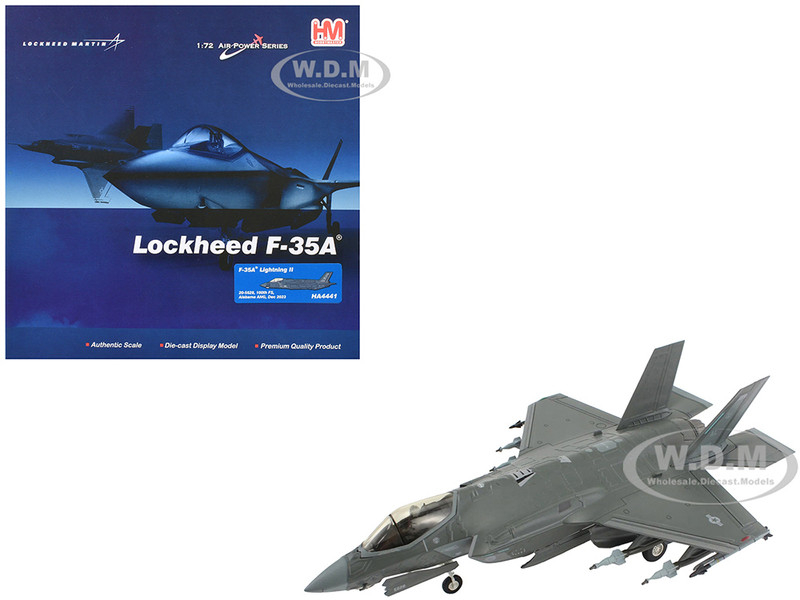Lockheed Martin F 35A Lightning II Aircraft 100th Fighter Squadron Alabama Air National Guard 2023 United States Air Force Air Power Series 1/72 Diecast Model Hobby Master HA4441