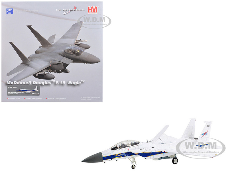McDonnell Douglas F 15B Eagle Fighter Aircraft Edwards AFB Airshow 2022 Armstrong Flight Research Center NASA Air Power Series 1/72 Diecast Model Hobby Master HA4572