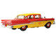 1958 Ford Custom 300 Taxi Cab Kind Taxi Co Red and Yellow with Yellow Interior Limited Edition to 200 pieces Worldwide 1/43 Model Car Goldvarg Collection GC-087