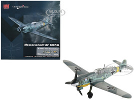 Messerschmitt Bf 109F 2 Fighter Aircraft Black 7 Cabo Mecanico Zaro 2 Escuadrilla Azul, Russia 1942 Spanish Air Force Air Power Series 1/48 Diecast Model Hobby Master HA8765
