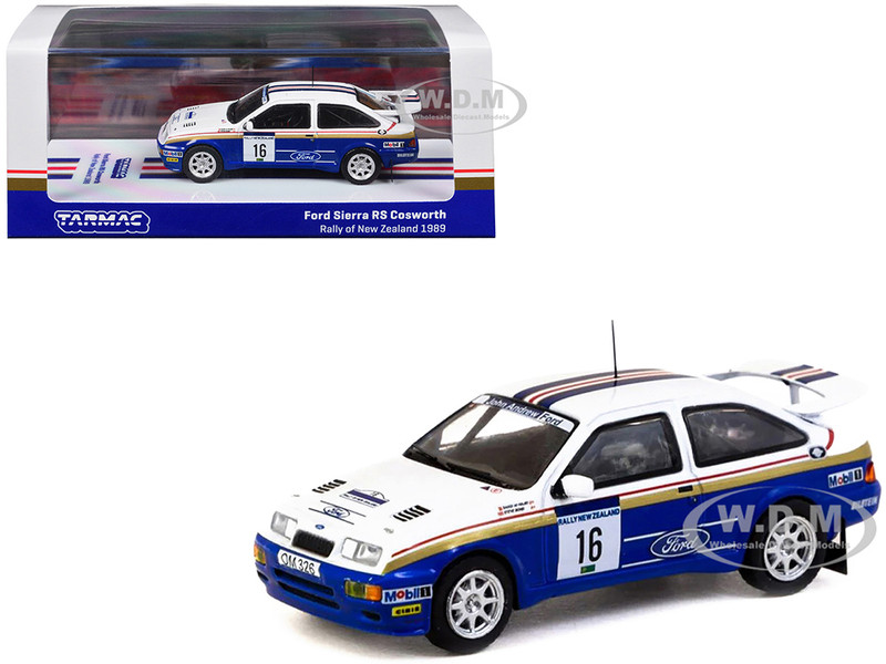 Ford Sierra RS Cosworth #16 Saeed Al Hajri Steve Bond Rally of New Zealand 1989 Hobby64 Series 1/64 Diecast Model Car Tarmac Works T64-058-89NZR16