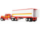 White Western Star 4900 with 36 Vintage Flat Top Sleeper and Wilson 40 Vintage Refridgerated Trailer Red and White with Stripes 1/64 Diecast Model DCP/First Gear 60-1945