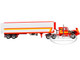 White Western Star 4900 with 36 Vintage Flat Top Sleeper and Wilson 40 Vintage Refridgerated Trailer Red and White with Stripes 1/64 Diecast Model DCP/First Gear 60-1945