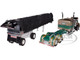 Kenworth W900L with 60 Flat Top Sleeper and MAC Coal End Dump Trailer D&D Hauling & Excavating Tan Metallic with Green Stripes 1/64 Diecast Model DCP/First Gear 60-1998