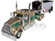 Kenworth W900L with 60 Flat Top Sleeper and MAC Coal End Dump Trailer D&D Hauling & Excavating Tan Metallic with Green Stripes 1/64 Diecast Model DCP/First Gear 60-1998