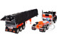 Kenworth W990 Day Cab and MAC Coal End Dump Trailer Black with Orange Graphics 1/64 Diecast Model DCP/First Gear 60-2008