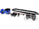 Kenworth W990 76 Mid Roof Sleeper and MAC Half Round End Dump Trailer Blue and Black 1/64 Diecast Model DCP/First Gear 60-2009