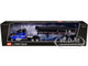Kenworth W990 76 Mid Roof Sleeper and MAC Half Round End Dump Trailer Blue and Black 1/64 Diecast Model DCP/First Gear 60-2009