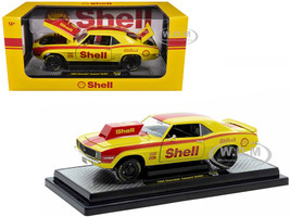 1969 Chevrolet Camaro SS RS Shell Oil Yellow with Red Stripes Limited Edition to 6550 pieces Worldwide 1/24 Diecast Model Car M2 Machines 40300-129A