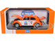 1952 Volkswagen Beetle Deluxe Model EMPI Power Rules Orange and White with Graphics Limited Edition to 6650 pieces Worldwide 1/24 Diecast Model Car M2 Machines 40300-129B