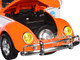 1952 Volkswagen Beetle Deluxe Model EMPI Power Rules Orange and White with Graphics Limited Edition to 6650 pieces Worldwide 1/24 Diecast Model Car M2 Machines 40300-129B