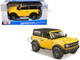 2021 Ford Bronco Badlands Yellow with Black Top Special Edition 1/24 Diecast Model Car Maisto 31530y