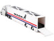 Mack Anthem Enclosed Car Transporter Mack White with Red and Blue Stripes Custom Haulers Series 1/64 Diecast Model Maisto 12418-MACK1