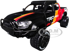 2023 Toyota Tacoma TRD PRO Off Road Pickup Truck Matt Black with Graphics and Roofrack Maisto Design Series 1/27 Diecast Model Car Maisto 32458MBK