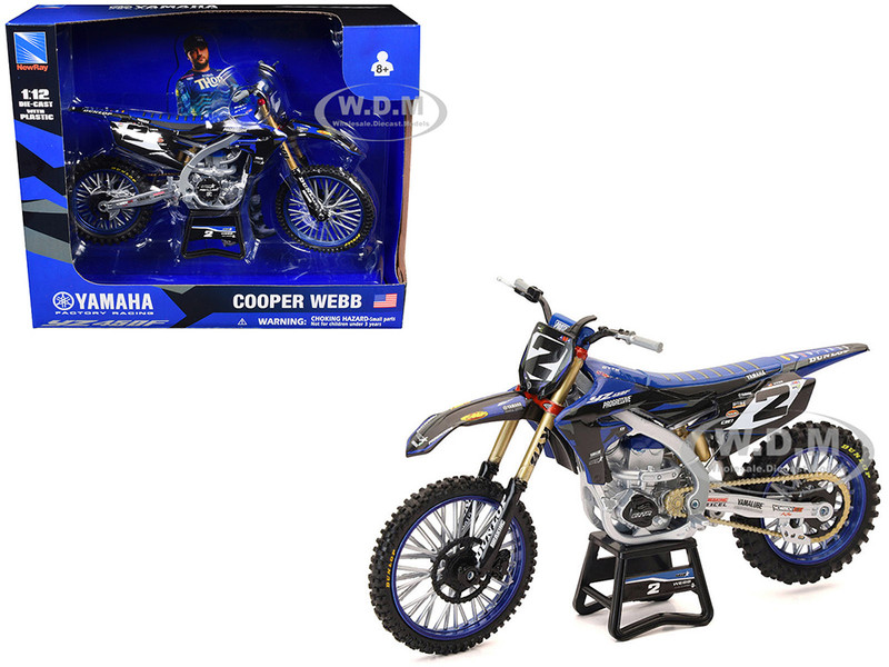 Yamaha YZ450F Motorcycle #2 Cooper Webb Yamaha Factory Racing 1/12 Diecast Model New Ray 58483