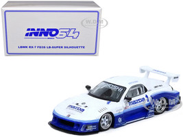 Mazda RX7 FD3S LB Super Silhouette RHD Right Hand Drive #1 White and Blue Hong Kong Toy Car Salon 2024 Special Edition 1/64 Diecast Model Car Inno Models IN64-LBWK-RX7-06