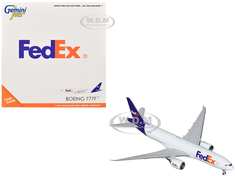 Boeing 777F Commercial Aircraft FedEx Federal Express N895FD White with Purple Tail 1/400 Diecast Model Airplane GeminiJets GJ2304