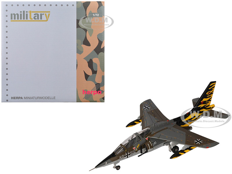 Dassault Alpha Jet A Aircraft 40 57 Fighter Bomber Wing 43 JaboG 43 Oldenburg Air Base NATO Tiger Meet 1991 German Luftwaffe Military Series 1/72 Diecast Model Airplane Herpa HE580878