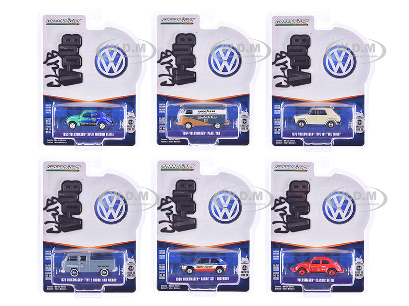 Club Vee Dub Series 20 Set of 6 pieces 1/64 Diecast Model Cars Greenlight 36110SET