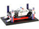 Adjustable Four Post Lift Standard Oil Red White and Blue Four Post Lifts Series 6 1/64 Diecast Model Greenlight 16210C