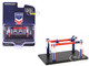 Adjustable Four Post Lift Standard Oil Red White and Blue Four Post Lifts Series 6 1/64 Diecast Model Greenlight 16210C