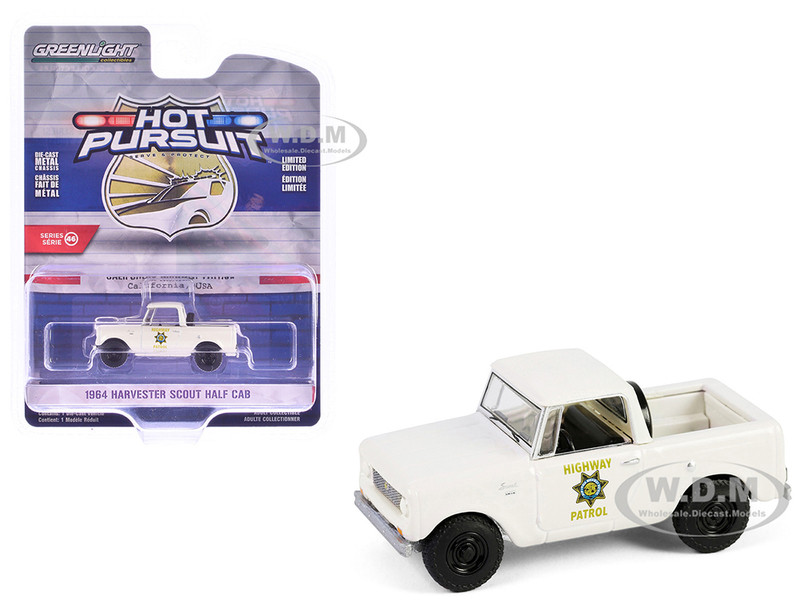 1964 Harvester Scout Half Cab Pickup Truck California Highway Patrol Beige Hot Pursuit Series 46 1/64 Diecast Model Car by Greenlight 43040B