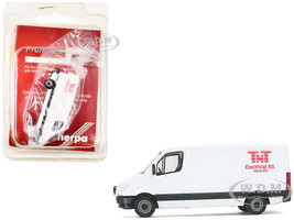 Mercedes Benz Sprinter Van White TNT Electrical Ltd 1/87 (HO) Plastic Model Car Promotex 006606W