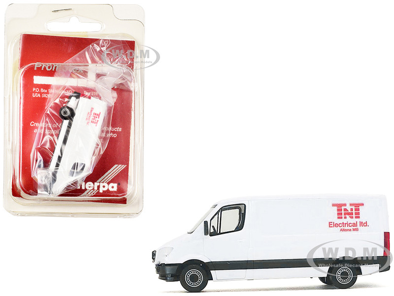 Mercedes Benz Sprinter Van White TNT Electrical Ltd 1/87 (HO) Plastic Model Car Promotex 006606W