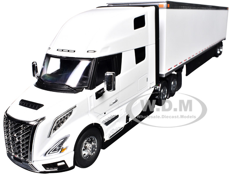 Volvo VNL 860 High Roof Sleeper and 53 Trailer with Skirts White 1/50 Diecast Model First Gear 50-3501