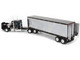 Peterbilt 359 with 36 Flat Top Sleeper and 40 Vintage Refrigerated Trailer Black with Chrome 1/64 Diecast Model DCP/First Gear 60-2043