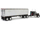 Peterbilt 359 with 36 Flat Top Sleeper and 40 Vintage Refrigerated Trailer Black with Chrome 1/64 Diecast Model DCP/First Gear 60-2043