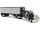 Peterbilt 359 with 36 Flat Top Sleeper and 40 Vintage Refrigerated Trailer Black with Chrome 1/64 Diecast Model DCP/First Gear 60-2043