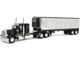 Peterbilt 359 with 36 Flat Top Sleeper and 40 Vintage Refrigerated Trailer Black with Chrome 1/64 Diecast Model DCP/First Gear 60-2043