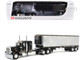 Peterbilt 359 with 36 Flat Top Sleeper and 40 Vintage Refrigerated Trailer Black with Chrome 1/64 Diecast Model DCP/First Gear 60-2043