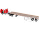 White Western Star 4900 Day Cab with 48 Utility Flatbed Trailer Viper Red 1/64 Diecast Model DCP/First Gear 60-2093